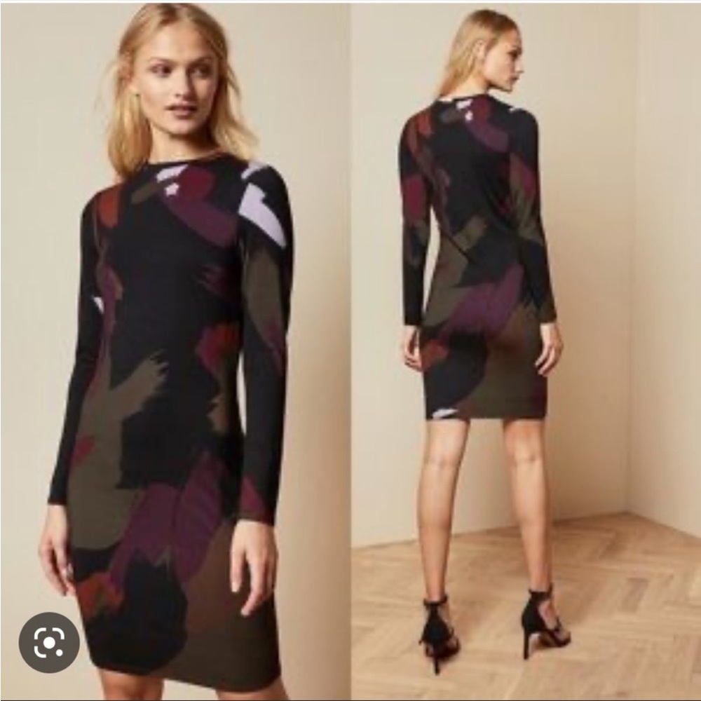 TED BAKER LONDON LAURYY SAPPHIRE ABSTRACT PRINT BODYCON DRESS - NWT